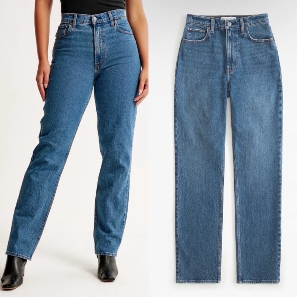 Abercrombie & Fitch Curve Love Ultra High Rise The ‘90s Straight Jeans 26/2R